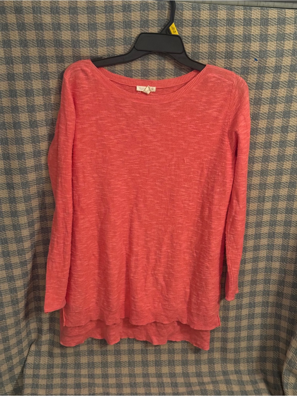 Eileen Fisher Coral Lightweight Boatneck Long-Sleeve Top